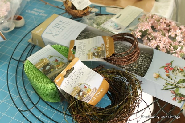 supplies needed for Spring Burlap Wreath