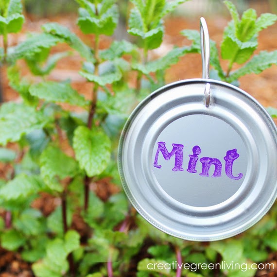 how to make plant markers from can lids