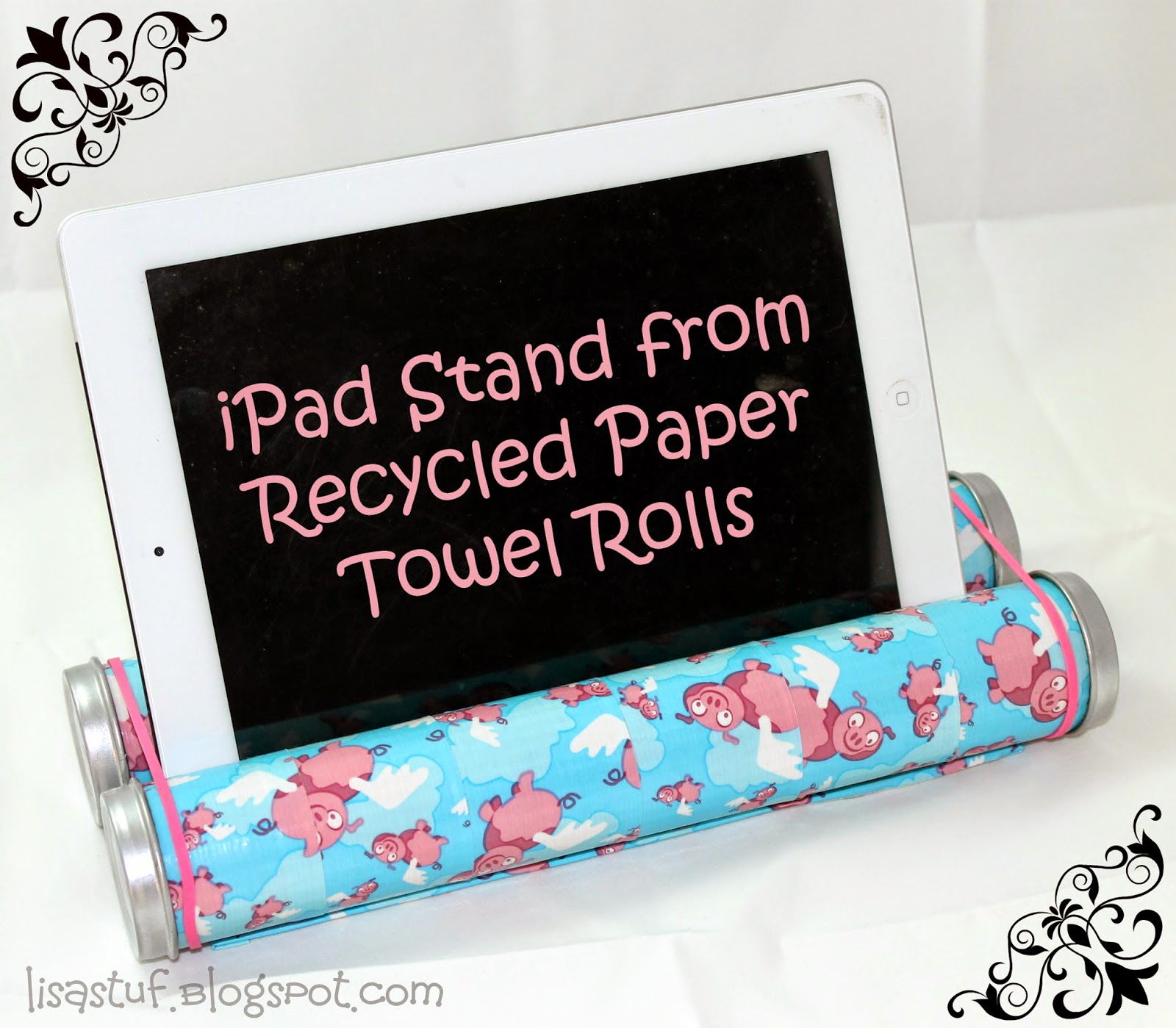 ipad stand from recycled paper towels rolls