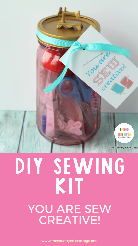 DIY sewing kit in a jar