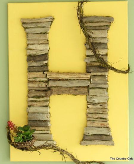 Monogram wall art made from drift wood -- will make a gorgeous addition to any home!