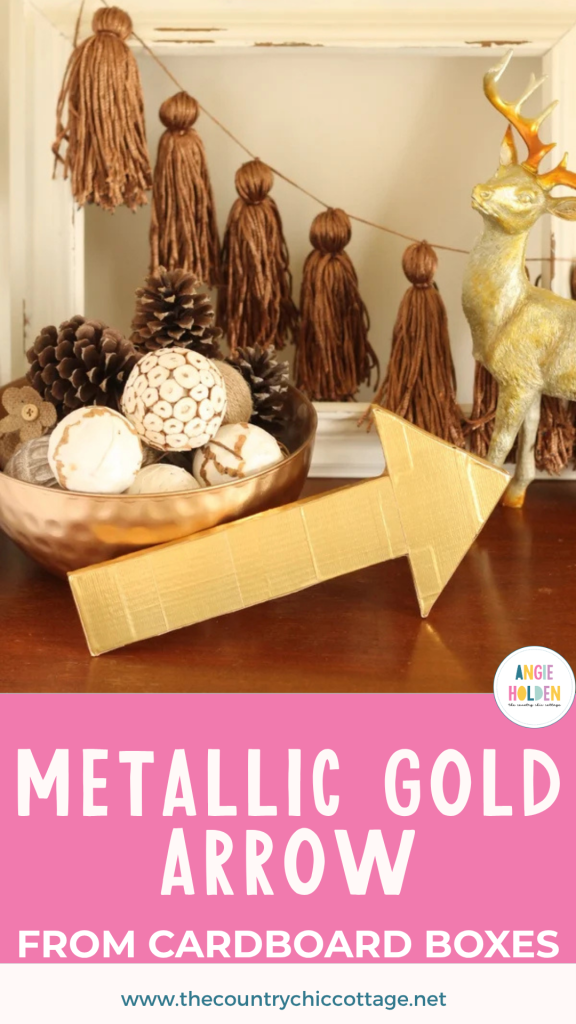 metallic gold arrow from cardboard boxes