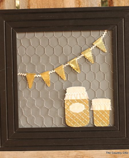 Metallic mason jar art -- make this art for your home with thin sheet metal. It is easier than you think!