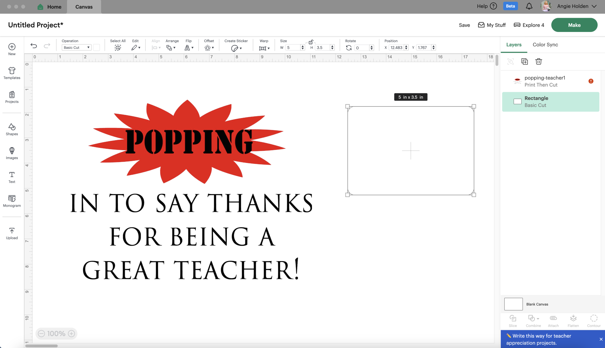 add rectangle for cutting