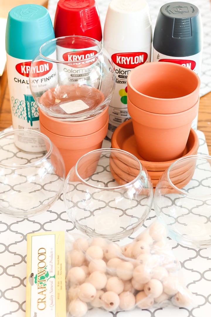 supplies to make gumball machine from flower pots