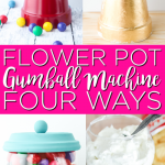 Vous pouvez faire une machine à boules de bricolage avec des pots en argile! Cette jolie idée artisanale est parfaite pour la décoration de votre maison et peut également être utilisée pour d'autres bonbons! #gumballmachine #flowerpots #claypots #craftidea #crafts