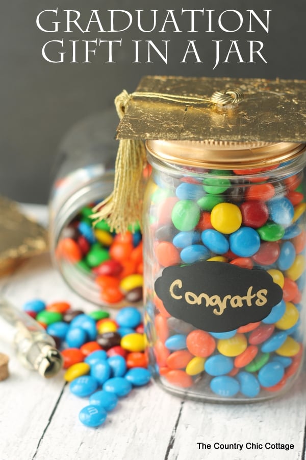 Graduation money gift jar, what a fun way to congratulate a graduate.
