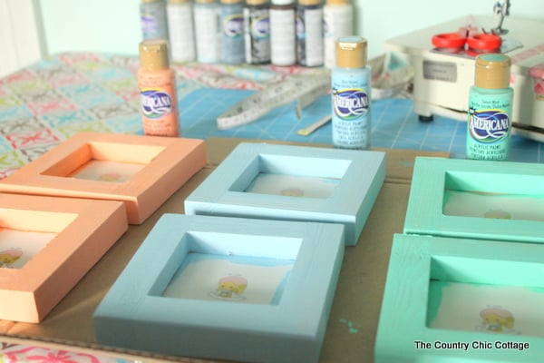 paint and frames to make Instagram picture frames