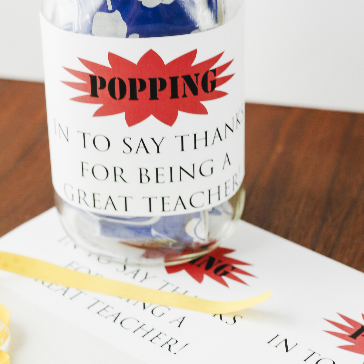 adding printable label to mason jar