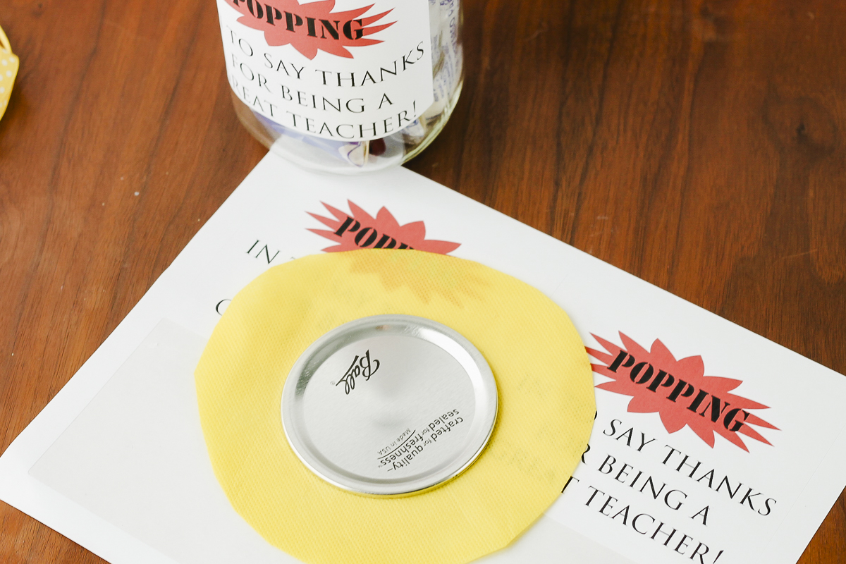 adding fabric to mason jar top