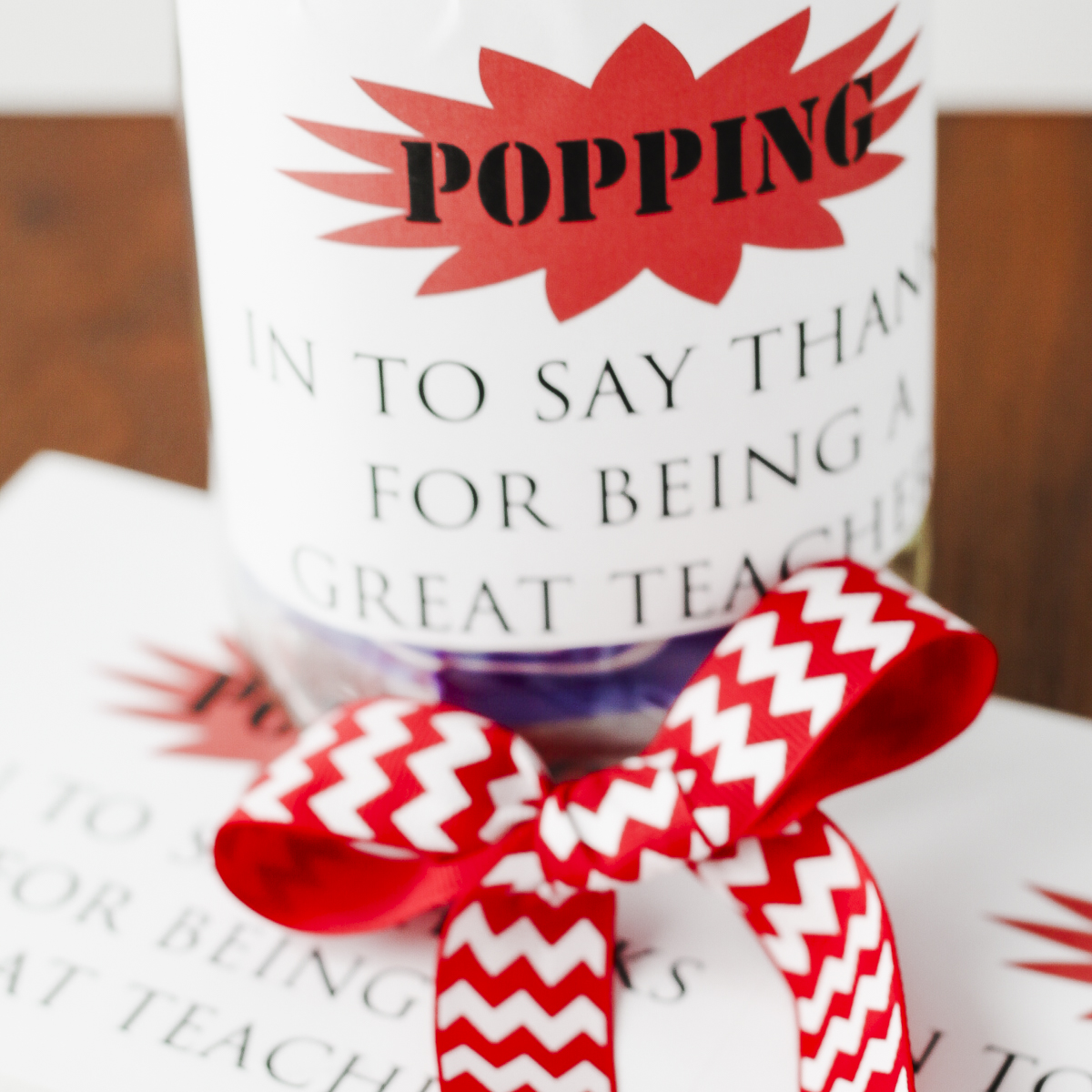 adding bow to mason jar