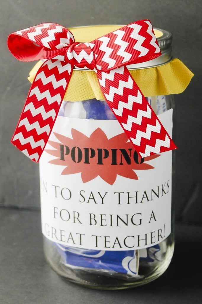 giving teacher the gift of popcorn