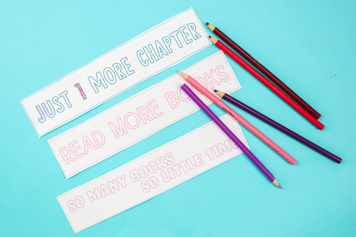 coloring bookmarks with colored pencils
