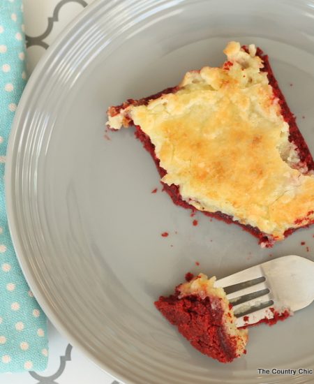 Red velvet cream cheese gooey cake -- this recipe is amazing!
