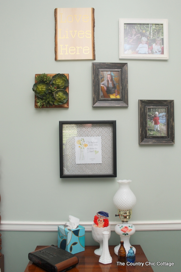 farmhouse wall decor with a frame
