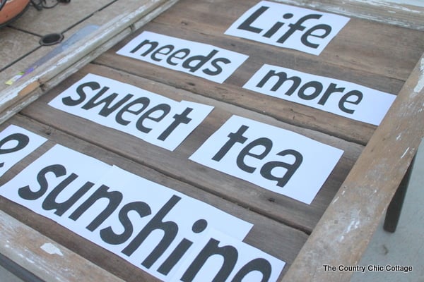 Rustic Sweet Tea Sign -- a great sign for outdoors and easy to make as well!