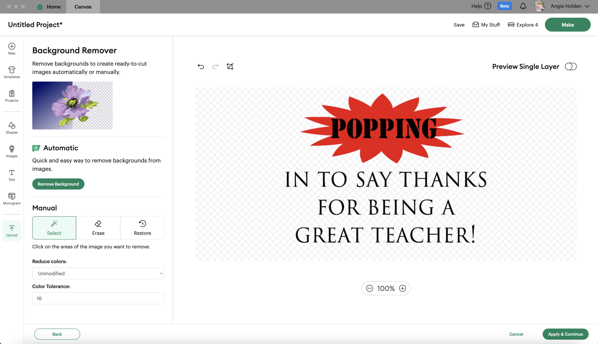 uploading labels to cricut design space