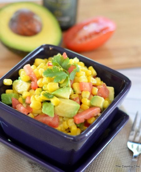 Avocado Corn Salad Recipe -- a delcious summer time side dish.