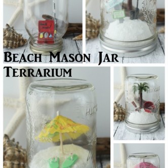 Beach Mason Jar Terrariums -- the perfect way to decorate for summer! Add any miniatures you love!