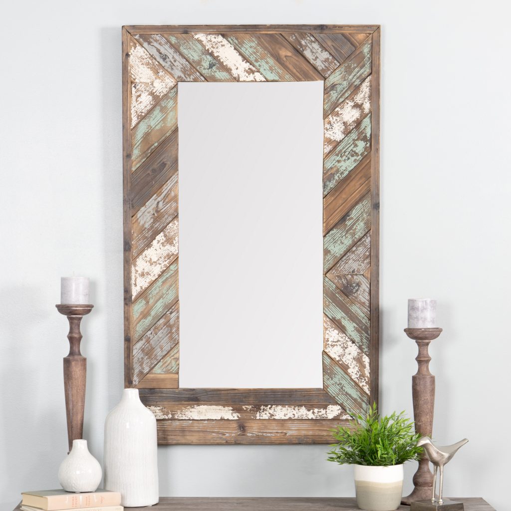 distressed wood slat mirror walmart farmhouse decor