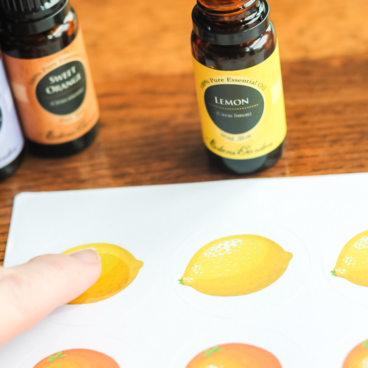 adding essential oils to stickers