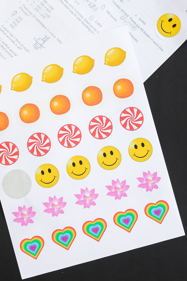 diy scratch and sniff stickers on a page