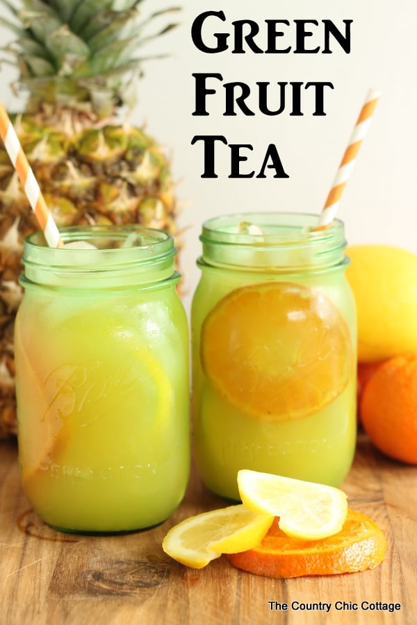 Green Fruit Tea -- amazing recipe for green tea with citrus. Perfect for summer and more!