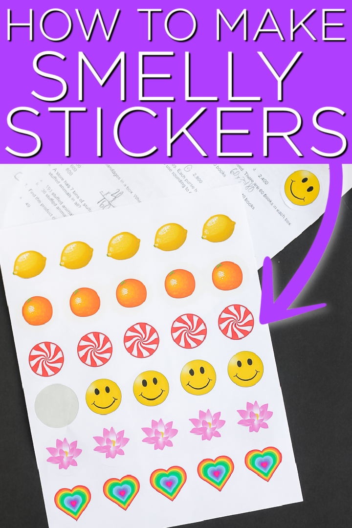 Make your own DIY stickers that smell with this fun tutorial! Making smelly stickers is so much easier than you think and the kids will love them! #stickers #kidscraft #diy