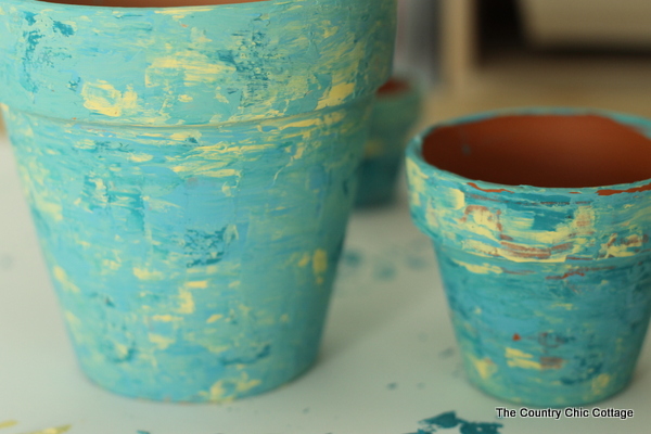 marbled pots