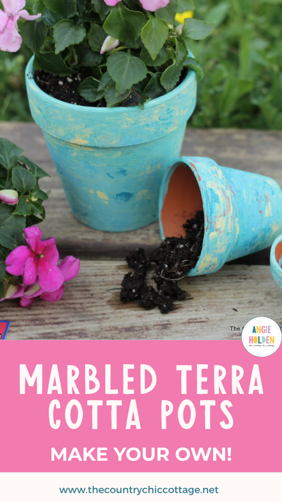 marbled terra cotta pots