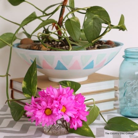 Painted Bowl Planter -- transform a thrift store bowl into a great alternative for your indoor or outdoor plants.