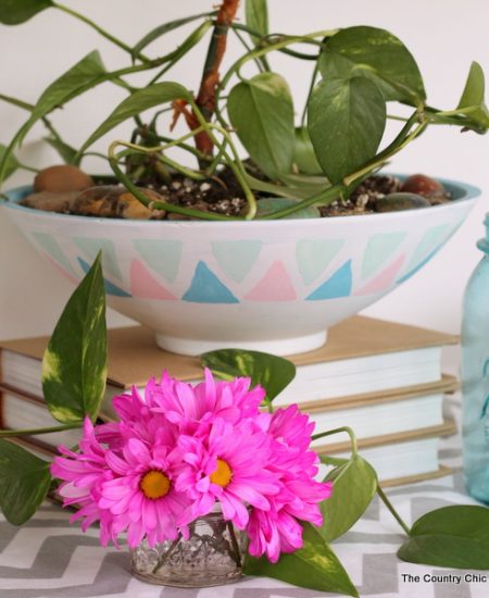 Painted Bowl Planter -- transform a thrift store bowl into a great alternative for your indoor or outdoor plants.
