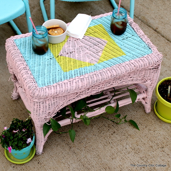 Painting wicker furniture tutorial finished product