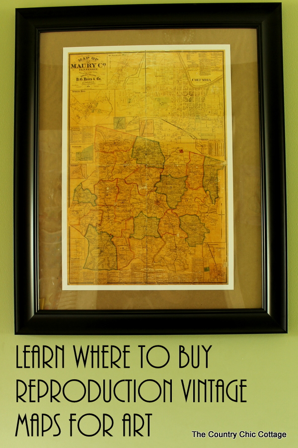 See where to purchase reproduction vintage maps for affordable and stylish art for your home.  These HUGE pieces of art are gorgeous and affordable.