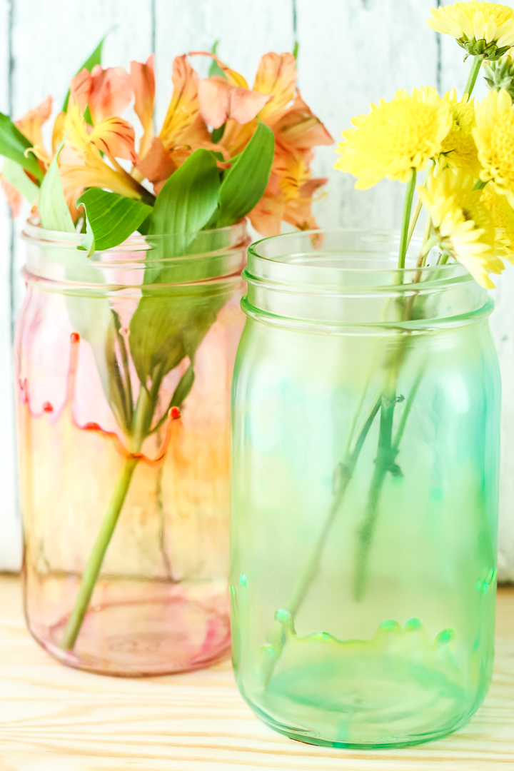 how to paint a mason jar vase