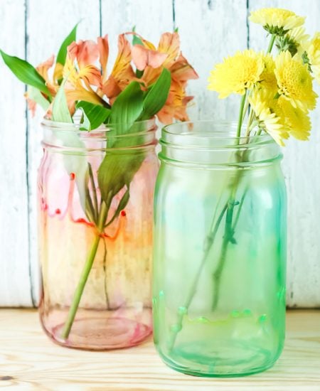 mason jar with watercolor look