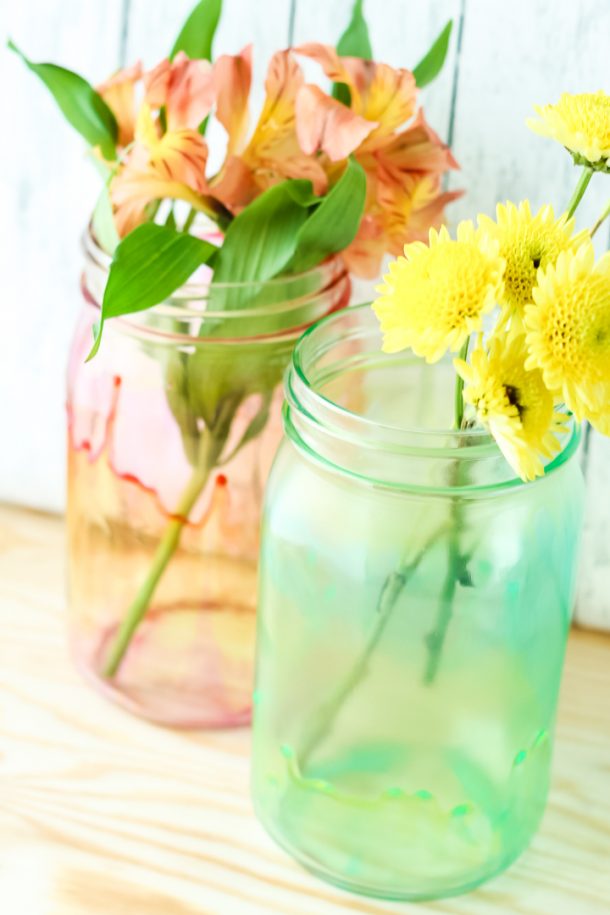 Watercolor Mason Jar Vases That Are Easy to Make Angie Holden The