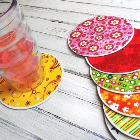 Recycled CD Coasters from Crafts by Amanda