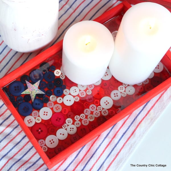 A DIY 4th of July themed decorative tray.