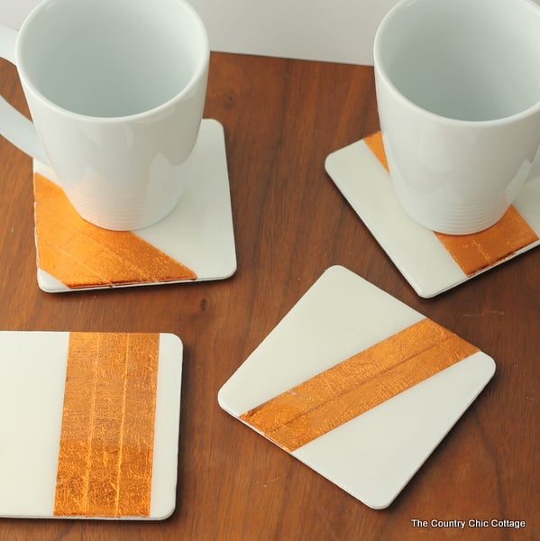 copper foiled square coasters