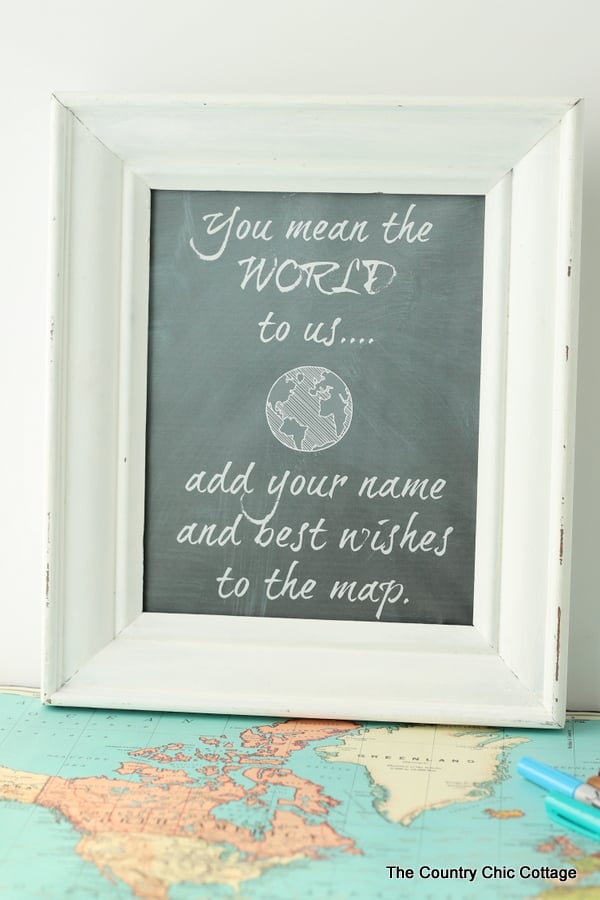 framed wedding guest book printable