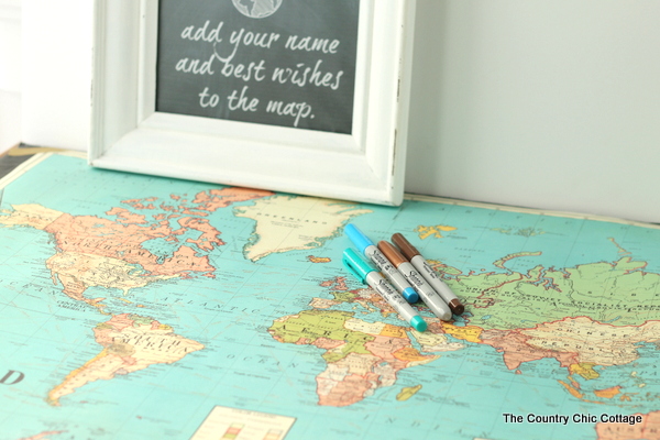 world map wedding guest book