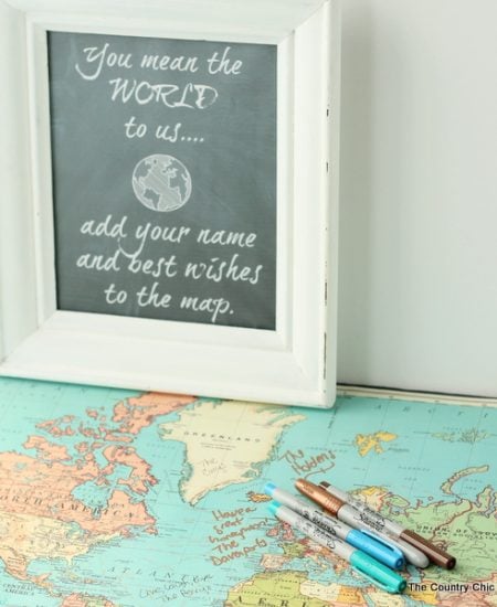 Brilliant! Using a map as a wedding guest book!