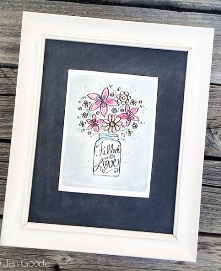 Floral Art Card framed decor - free printable by Jen Goode