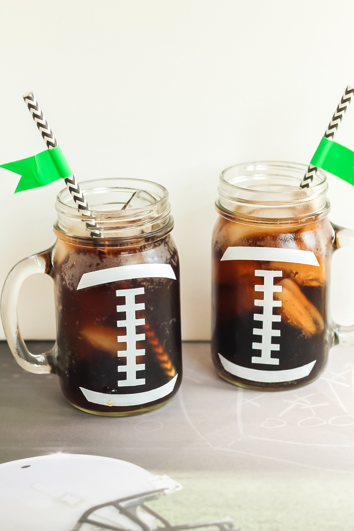 mason jars that look like footballs