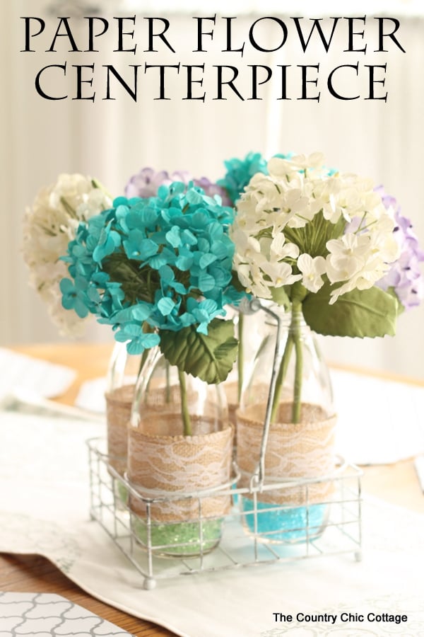 Make this paper flower centerpiece for your home, wedding, party, or other event in just minutes!