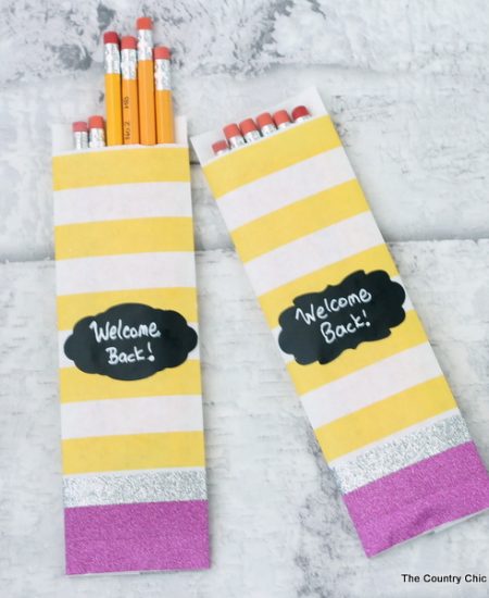 Pencil gift bag for back to school or any school function! So easy to make and so cute!