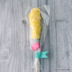 Pencil marshmallow pop -- a fun treat for back to school or to give to the teacher!