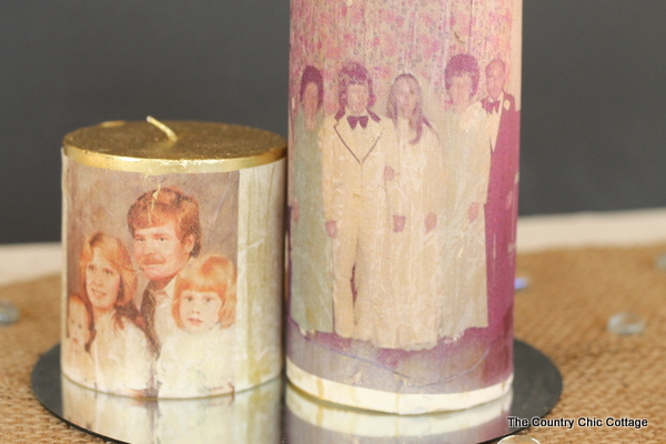 Photo transfer candles