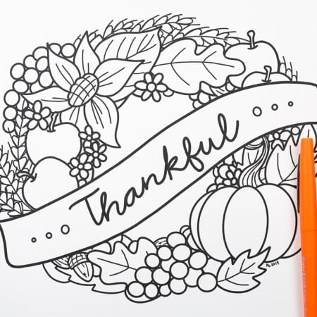 thankful coloring page